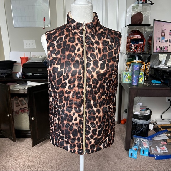 Johnston & Murphy Reversible Leopard Cream Vest Size XS - Picture 6 of 11